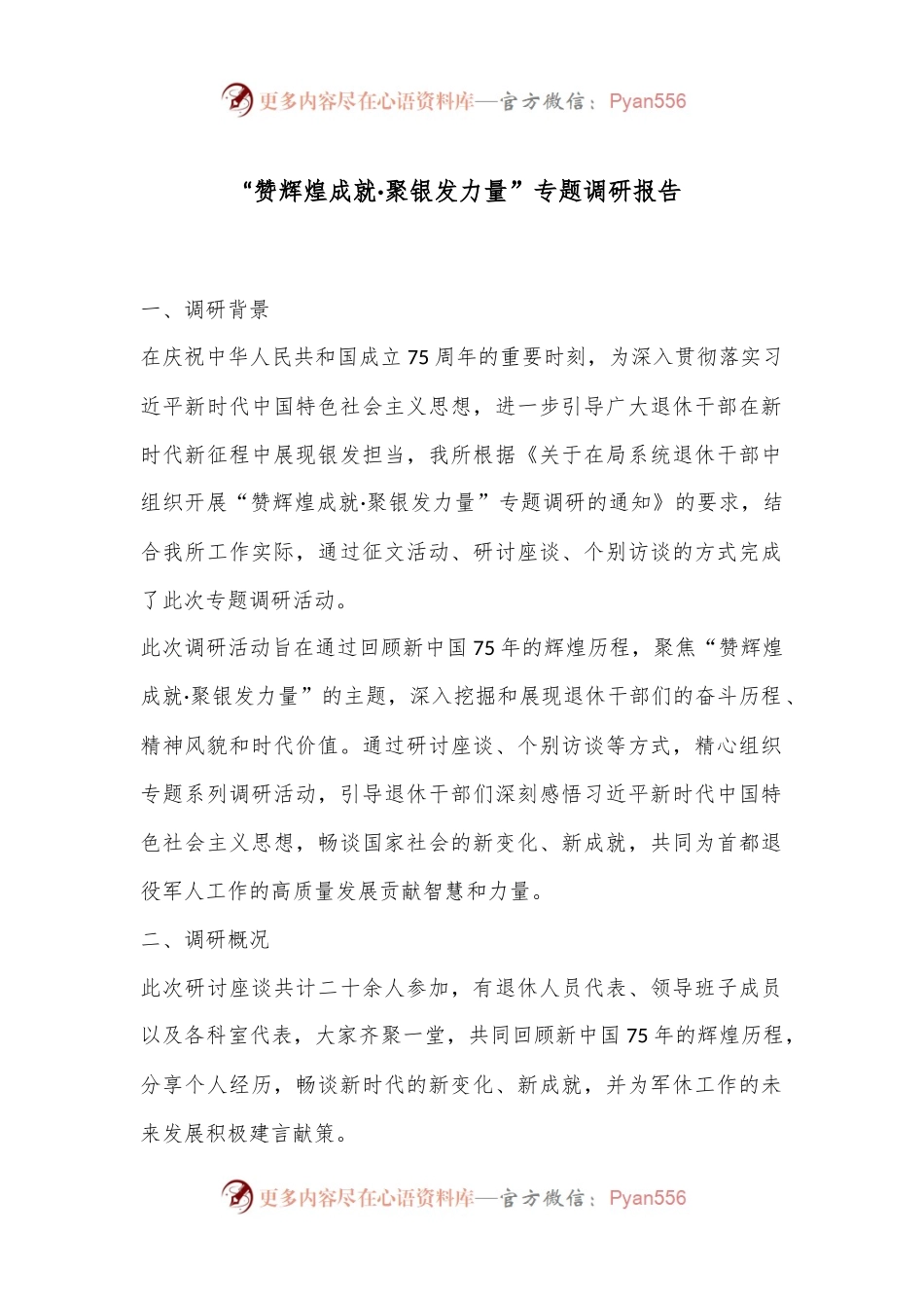 “赞辉煌成就·聚银发力量”专题调研报告.docx_第1页