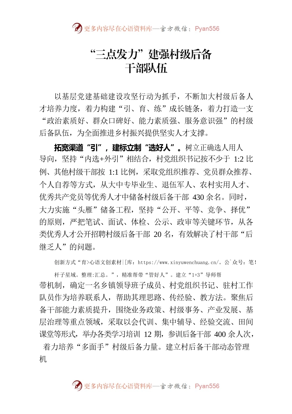 “三点发力”建强村级后备干部队伍（农村党建）.docx_第1页