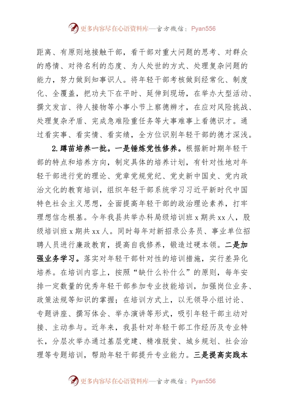 X县实施新时代年轻干部成长工程工作汇报青年总结报告.docx_第2页