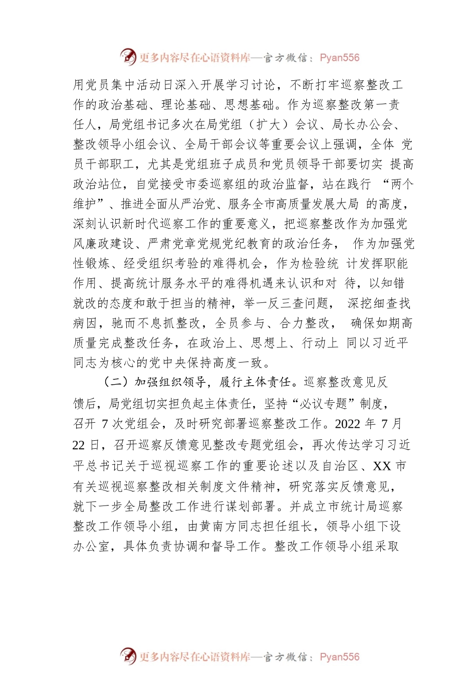 XX市统计局党组关于市委第四巡察组反馈意见整改进展情况的报告（20230213）.docx_第2页
