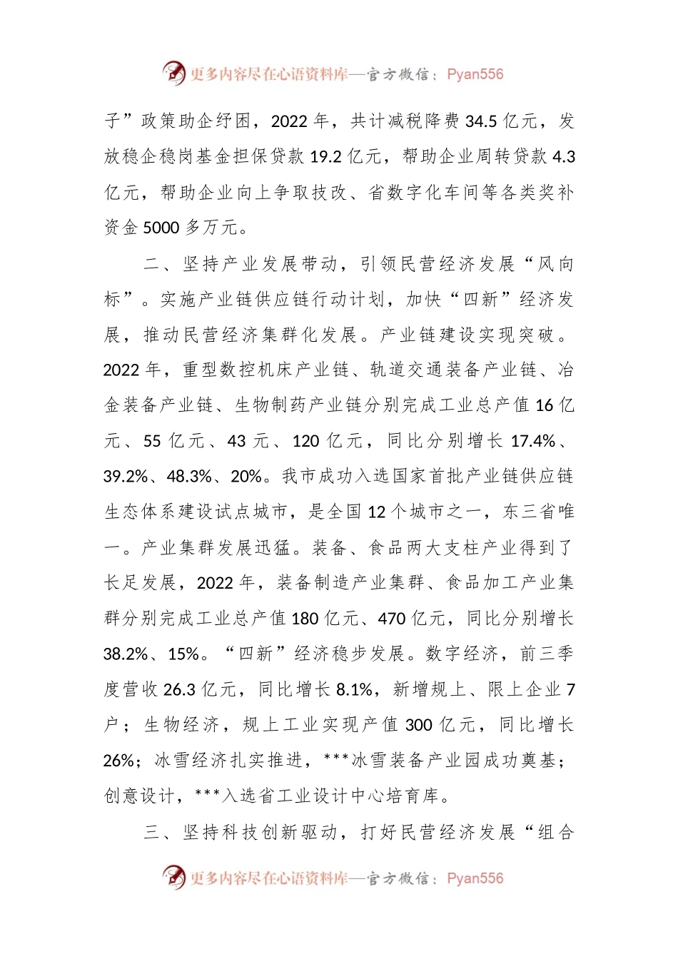 XX领导在民营经济发展大会上的发言稿.docx_第2页