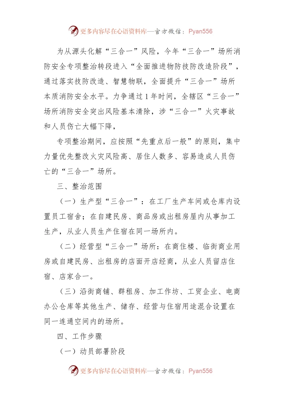 “三合一”场所消防安全专项整治工作方案.docx_第2页