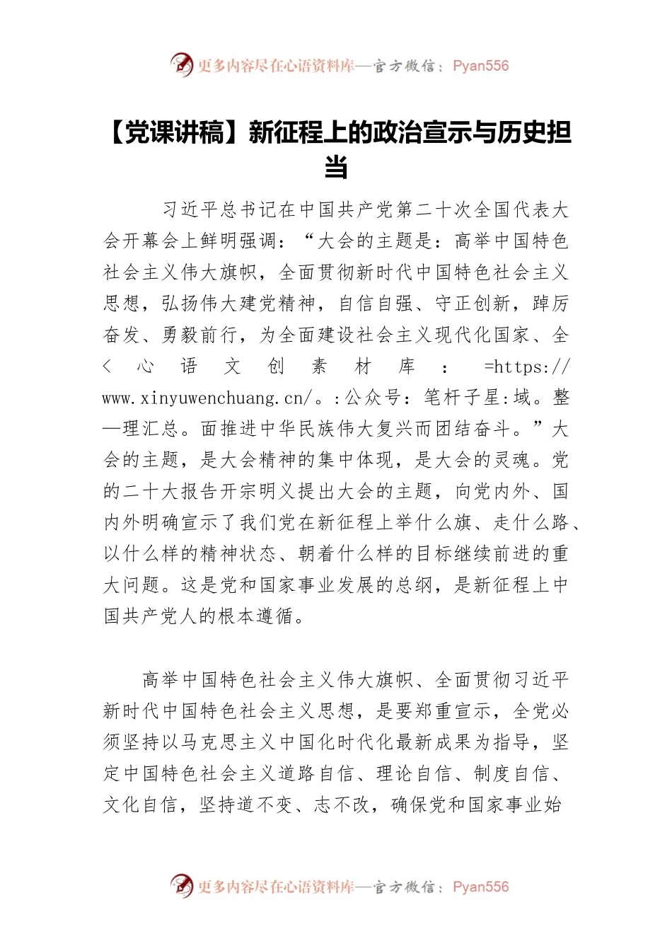 【党课讲稿】新征程上的政治宣示与历史担当.docx_第1页