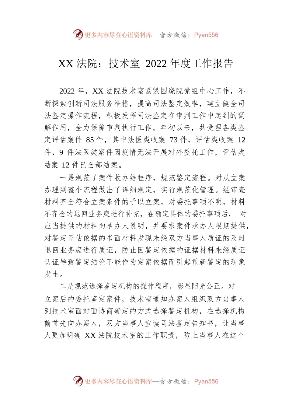 XX法院：技术室2022年度工作报告（20221219）.docx_第1页