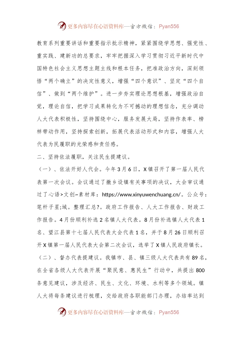X镇2023年人大工作总结及2024年工作计划.docx_第2页