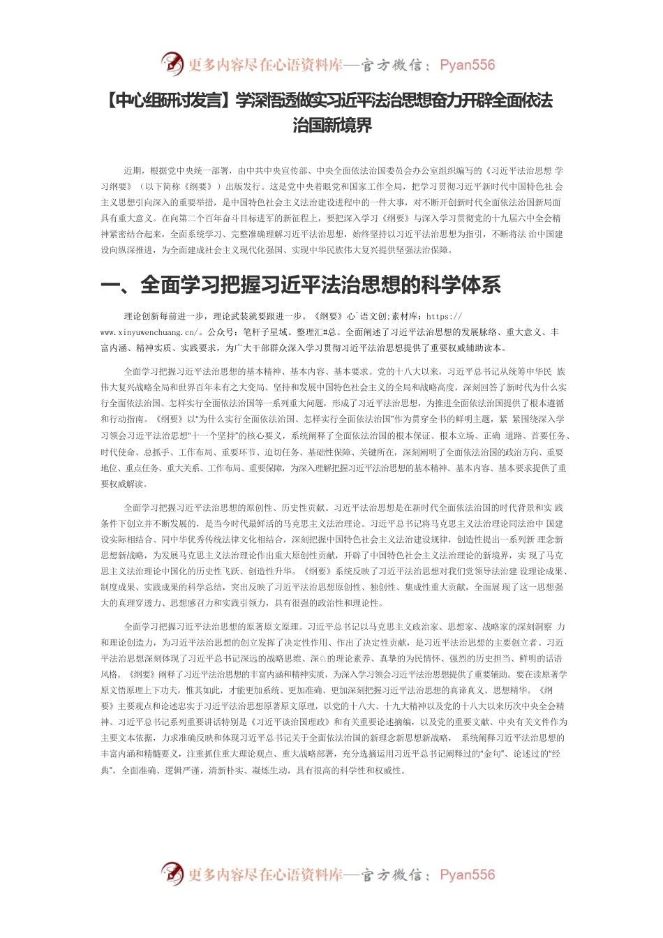 【中心组研讨发言】学深悟透做实习近平法治思想奋力开辟全面依法治国新境界.docx_第1页
