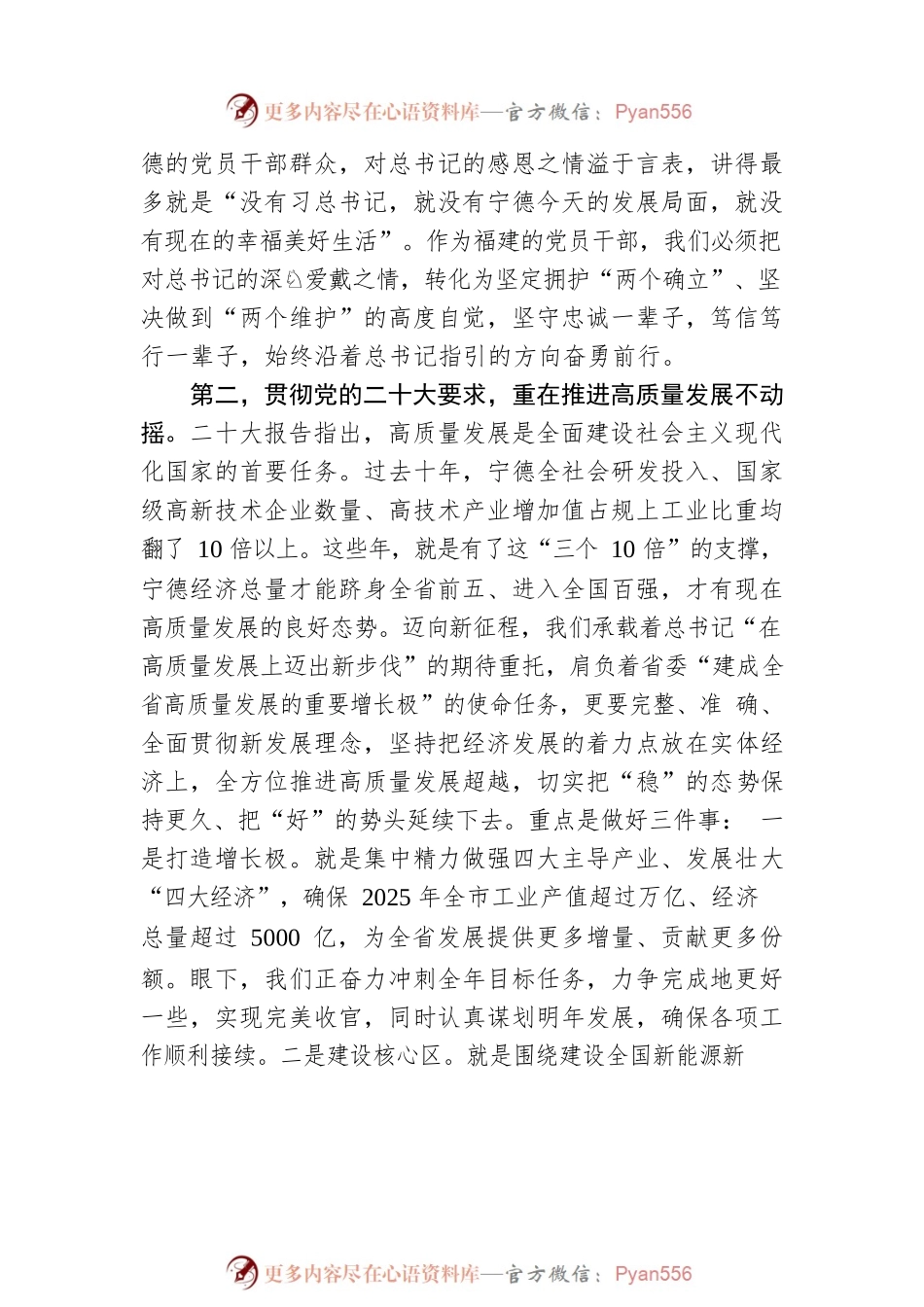 X市委书记：深入贯彻党的大精神 加快建设全省高质量发展的重要增长极.docx_第2页
