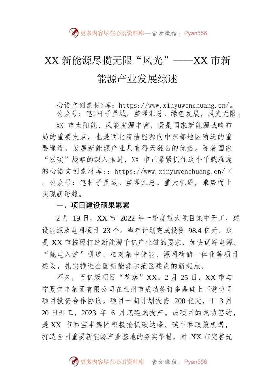 XX新能源尽揽无限“风光”——XX市新能源产业发展综述.docx_第1页