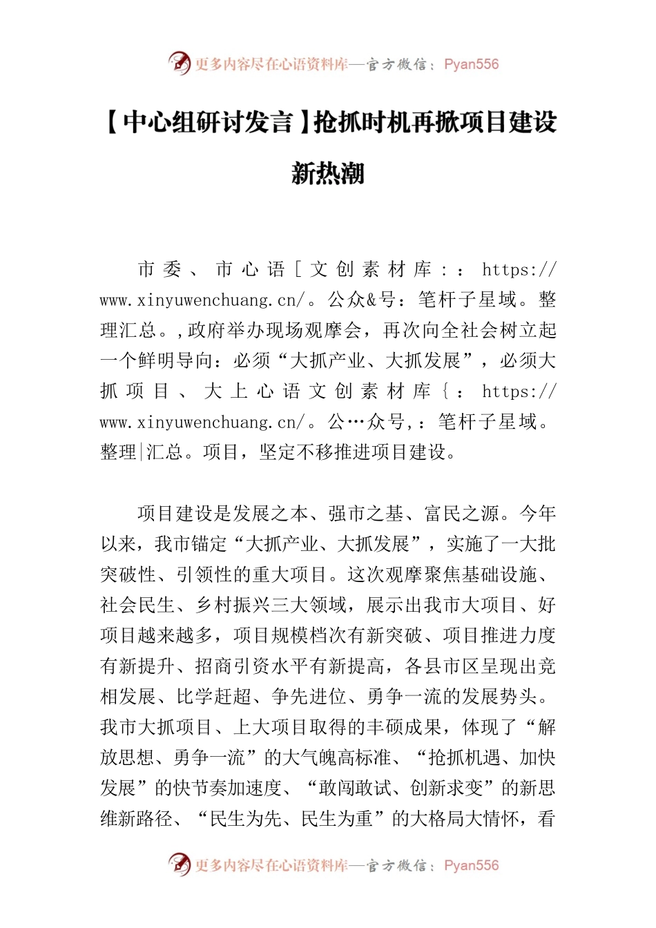 【中心组研讨发言】抢抓时机再掀项目建设新热潮.docx_第1页