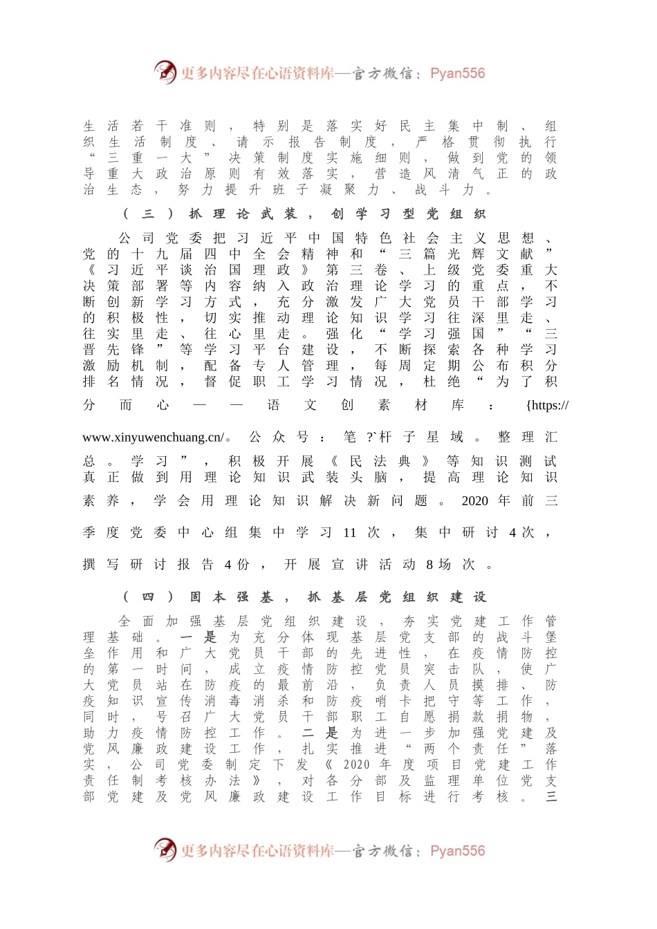 X项目公司党委2020年度党建工作总结.docx_第2页