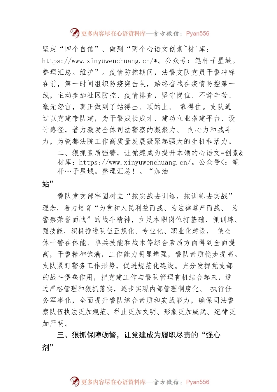 “党建红”引领“警察蓝”——XX市中级法院司法警察支队党建促队建工作综述.docx_第2页