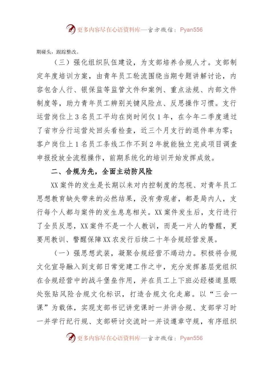 XX银行以案为鉴加强党建推动发展情况报告.docx_第2页