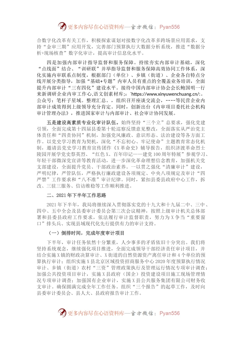 X县审计局2021年上半年工作总结和下半年工作思路.docx_第2页