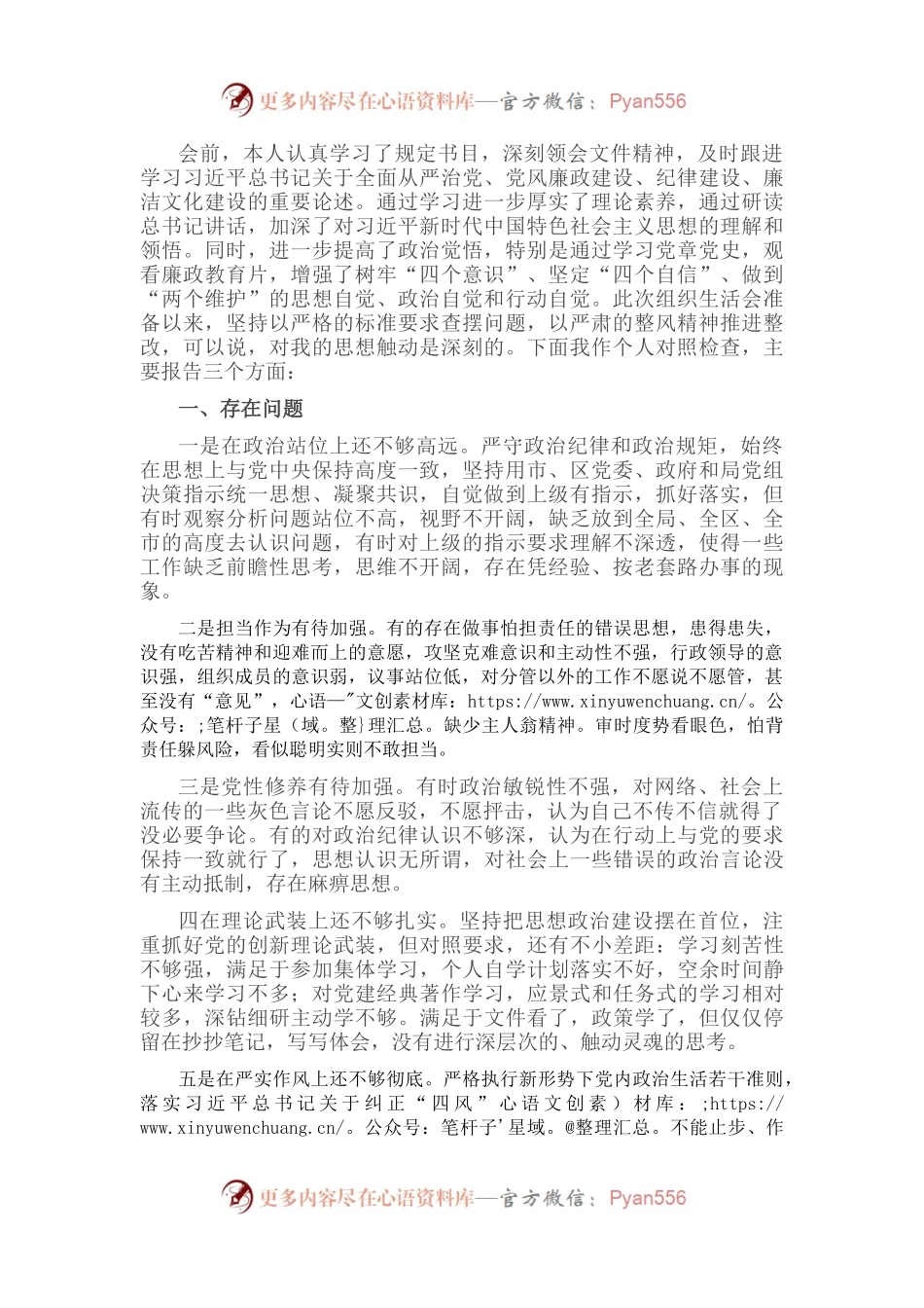 “严守纪律规矩加强作风建设”个人对照检查材料（领导干部）.docx_第1页