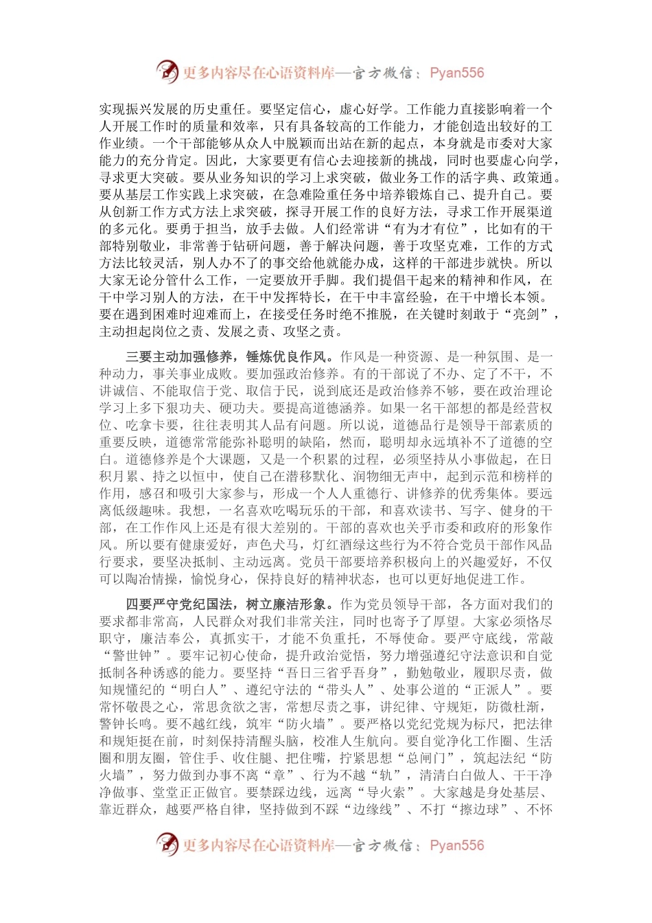 X县级市新调整干部集体谈话会议讲话.docx_第2页