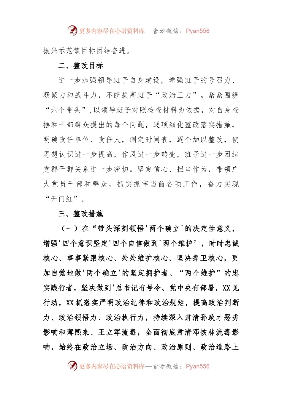 XX民主生活会整改方案.docx_第2页