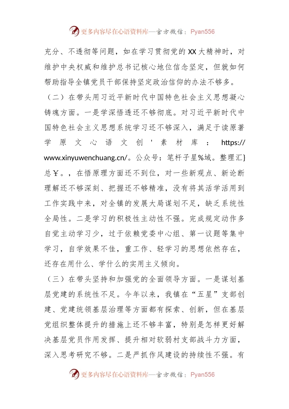 X党员领导干部上年度民主生活会发言材料（一）.docx_第2页
