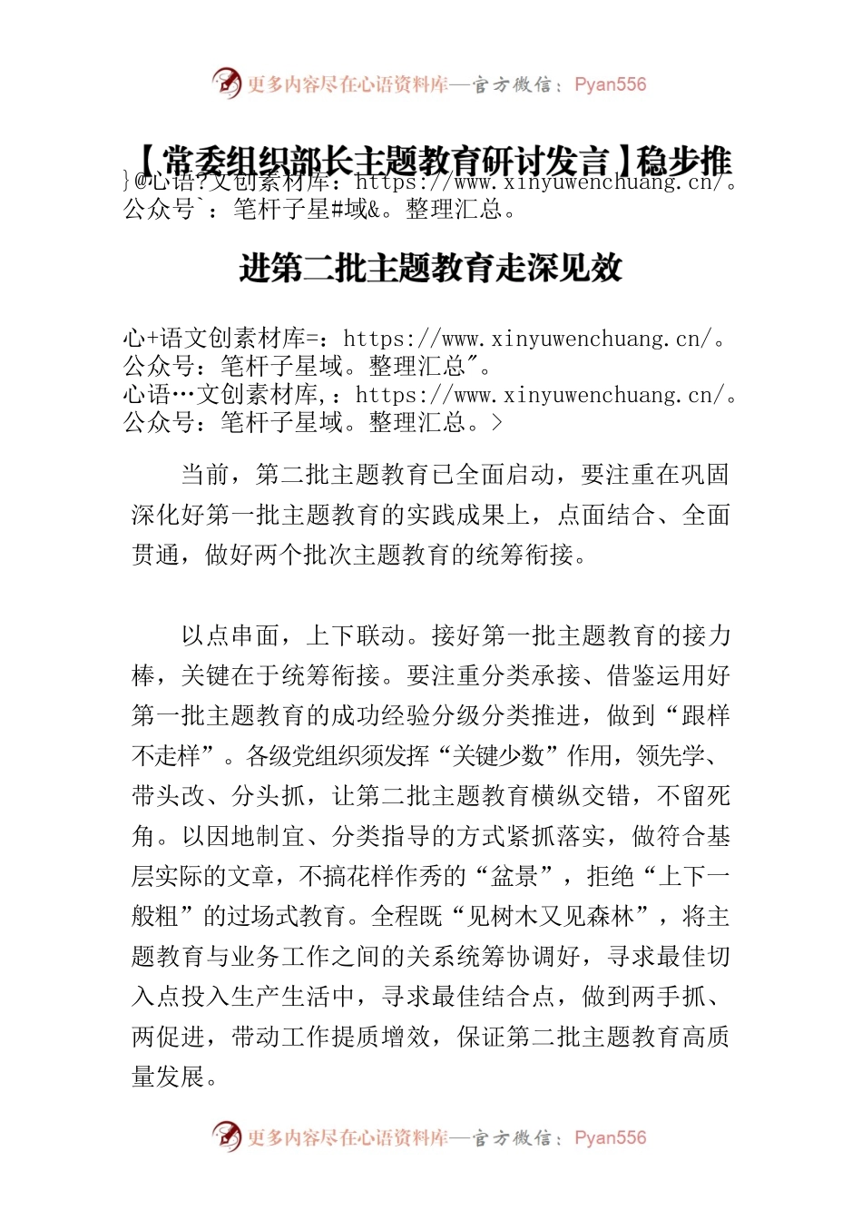 【常委组织部长主题教育研讨发言】稳步推进第二批主题教育走深见效.docx_第1页