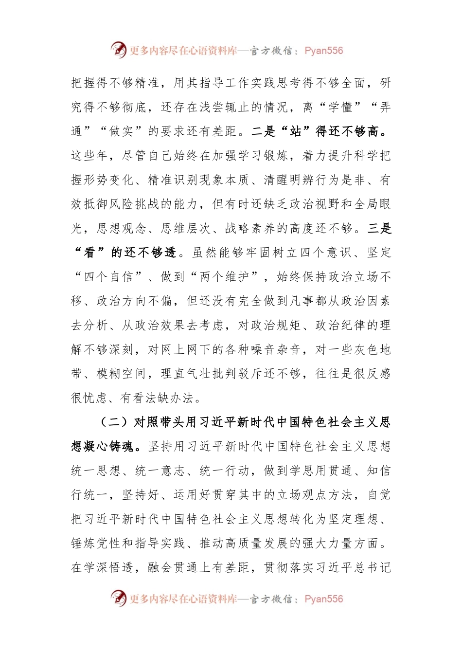X乡镇领导干部2022年民主生活会个人对照检查材料.docx_第2页