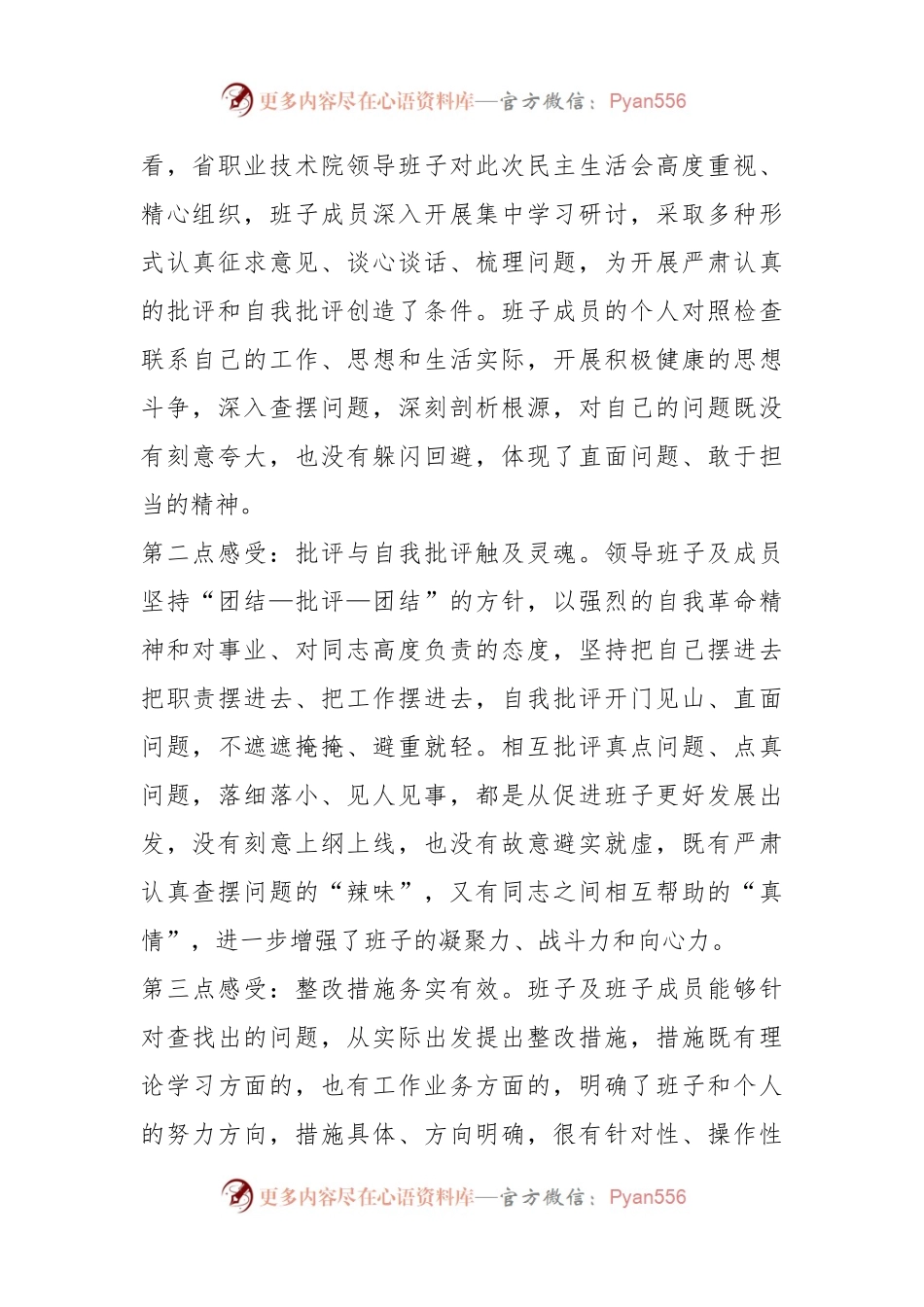 X省高校工委书记在省职业技术学院2022年度民主生活会上的点评讲话.docx_第2页