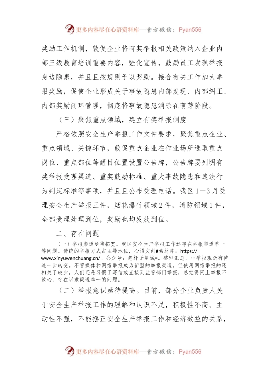 X区安全生产举报工作小结.docx_第2页