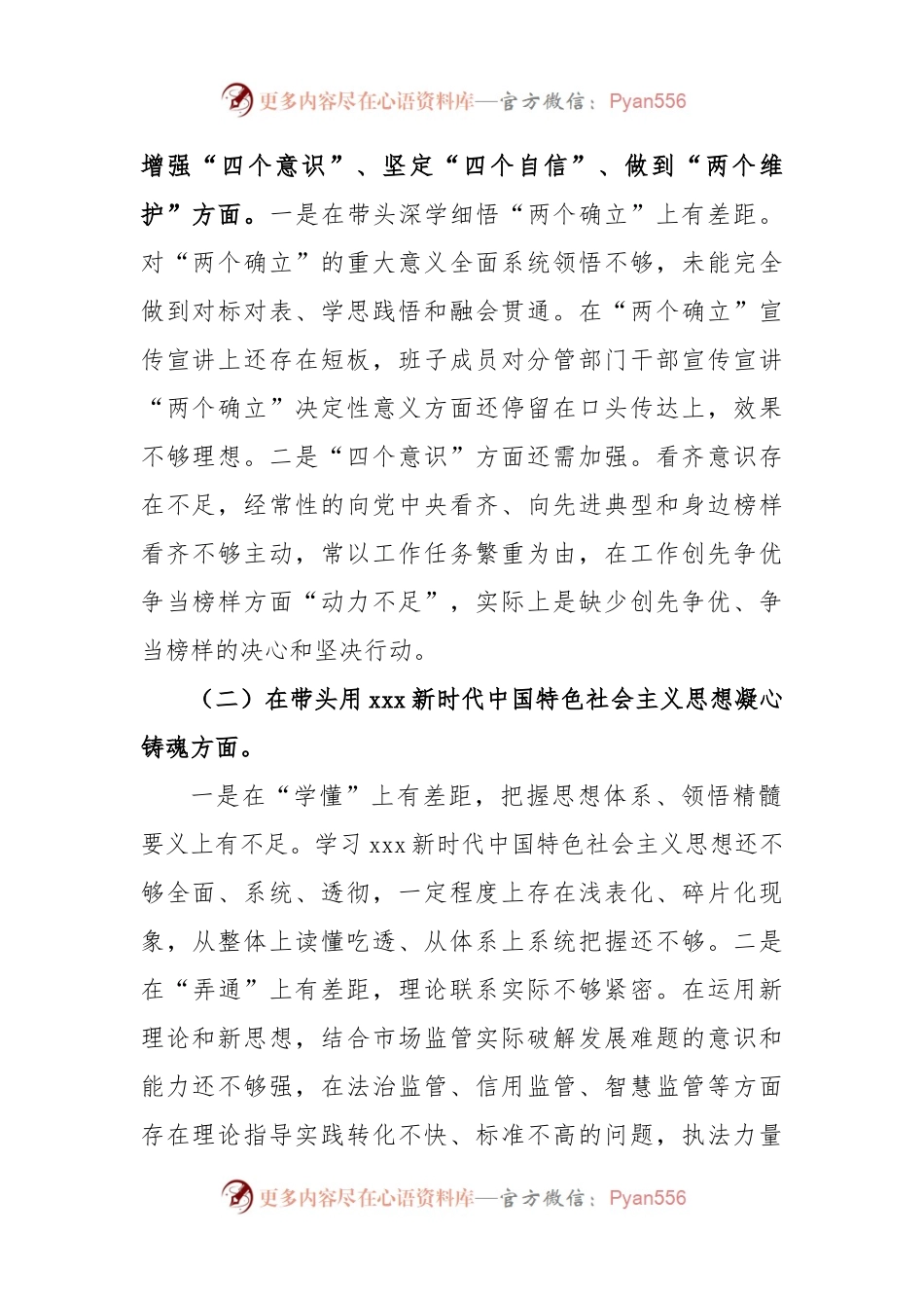 X市场监管2022年度领导班子组织生活会发言提纲.docx_第2页