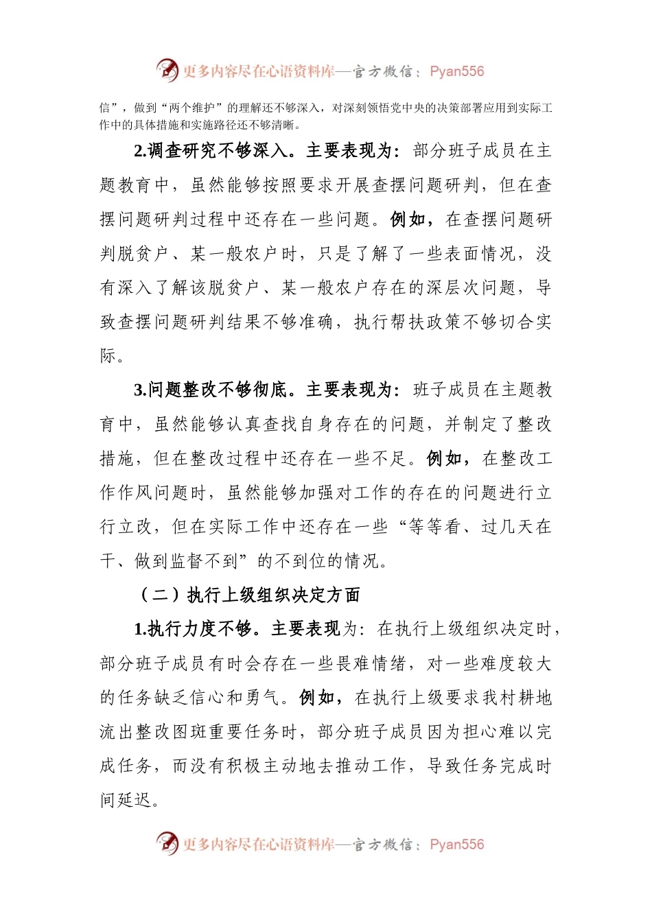XX村学习新时代主题教育班子对照材料.docx_第2页