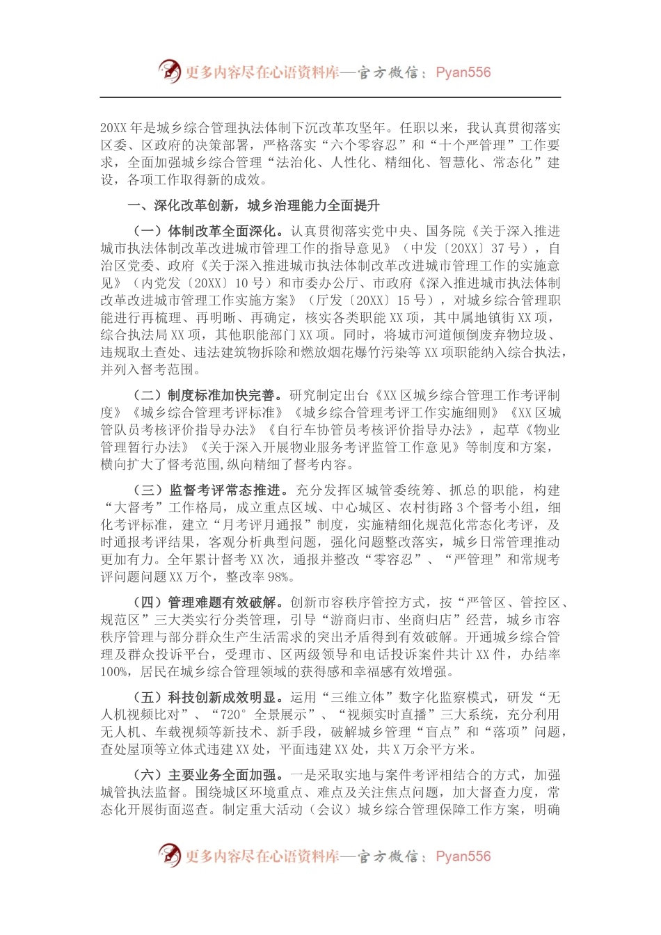 X区城市管理执法局局长述职报告.docx_第1页