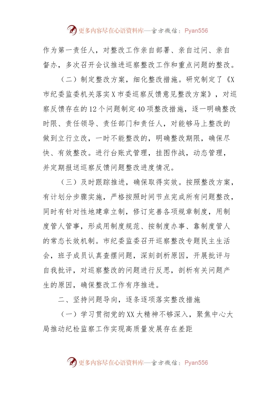 X市纪委监委机关关于巡察整改进展情况的报告.docx_第2页
