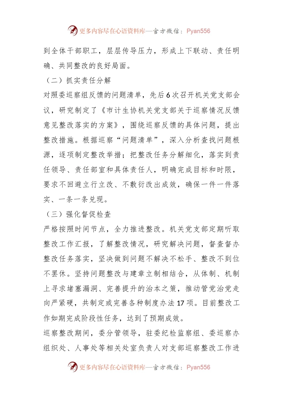 XX市计划生育协会机关党支部关于巡察整改进展情况的报告.docx_第2页