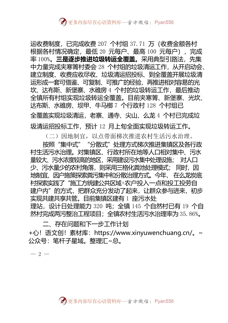 XX镇“两污”治理工作情况报告.docx_第2页
