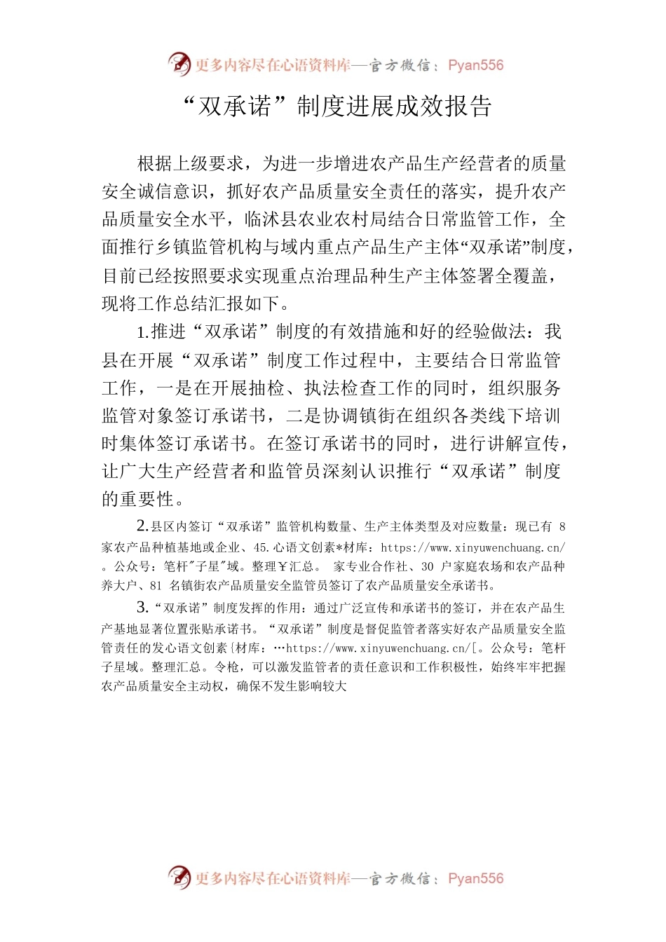 “双承诺”制度进展成效报告.docx_第1页