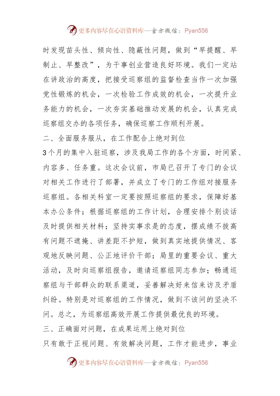 XX干部在市委巡察组进驻动员会上的表态发言.docx_第2页