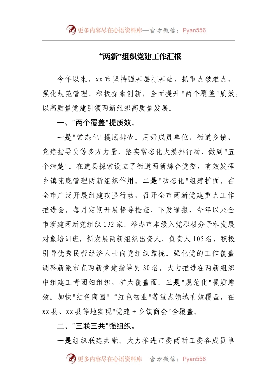“两新“组织党建工作汇报.docx_第1页