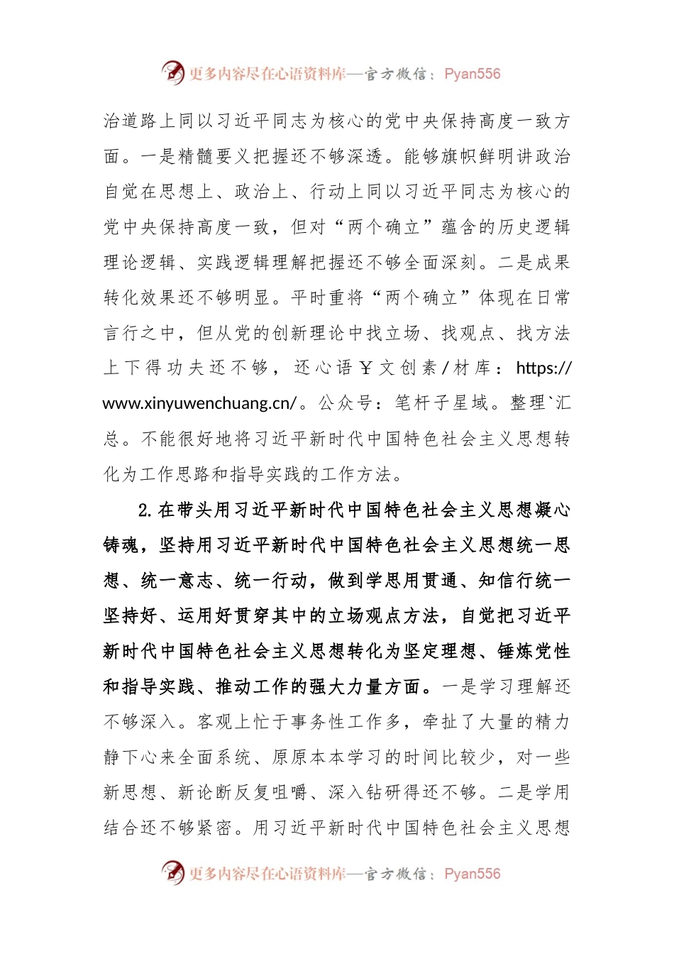 XX市领导干部2022年度民主生活会个人发言提纲.docx_第2页