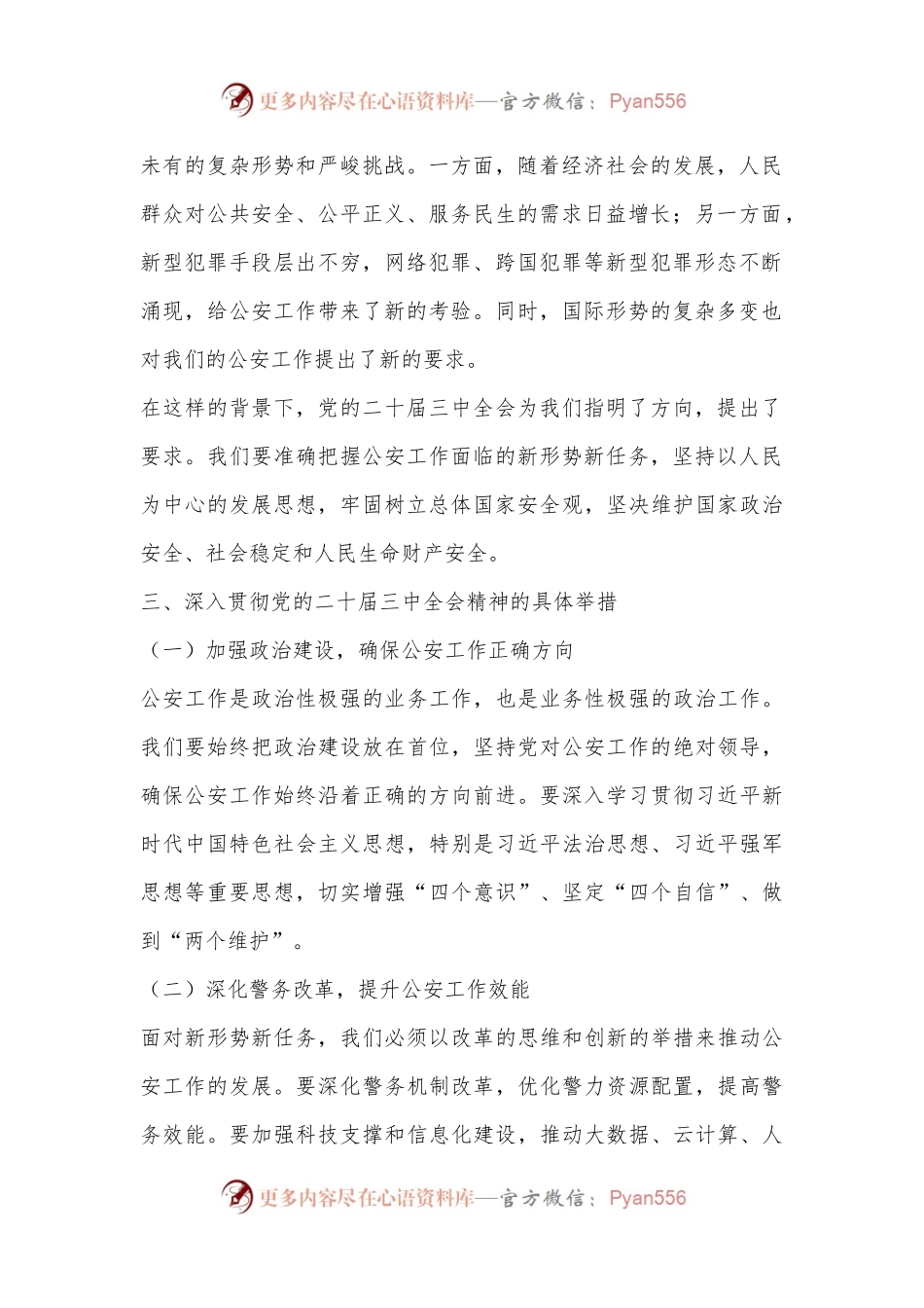 X市公安局局长在学习党的二十届三中全会精神发言.docx_第2页