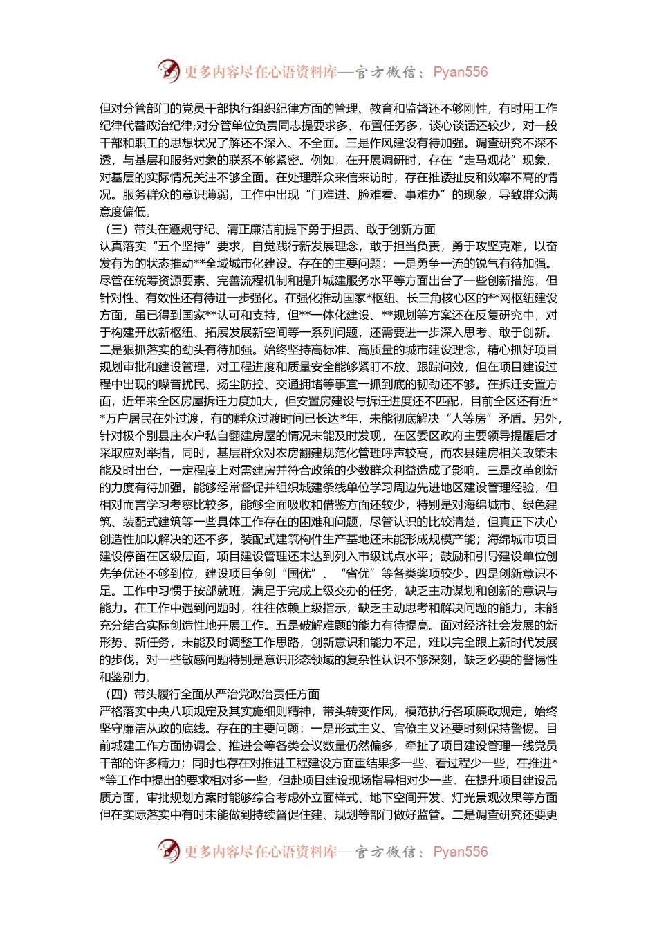“四个带头”“案例分析”2024年民主生活会个人对照检查（4方面16个问题）.docx_第2页