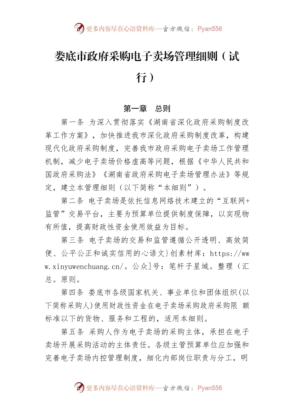 XX市政府采购电子卖场管理细则（试行）.docx_第1页