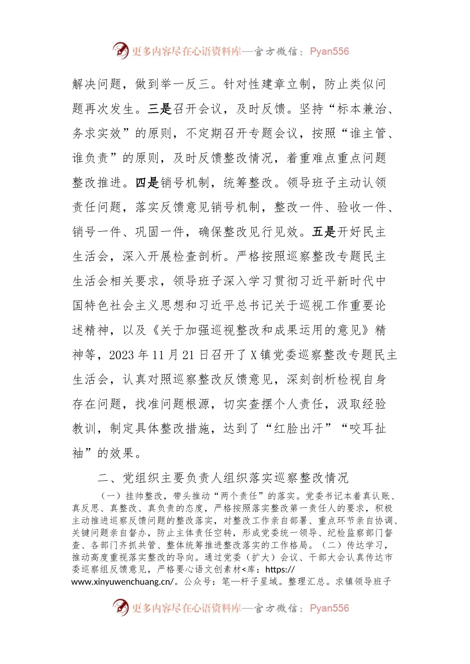 X镇委及下属村（社区）党组织关于巡察集中整改进展情况的报告.docx_第2页