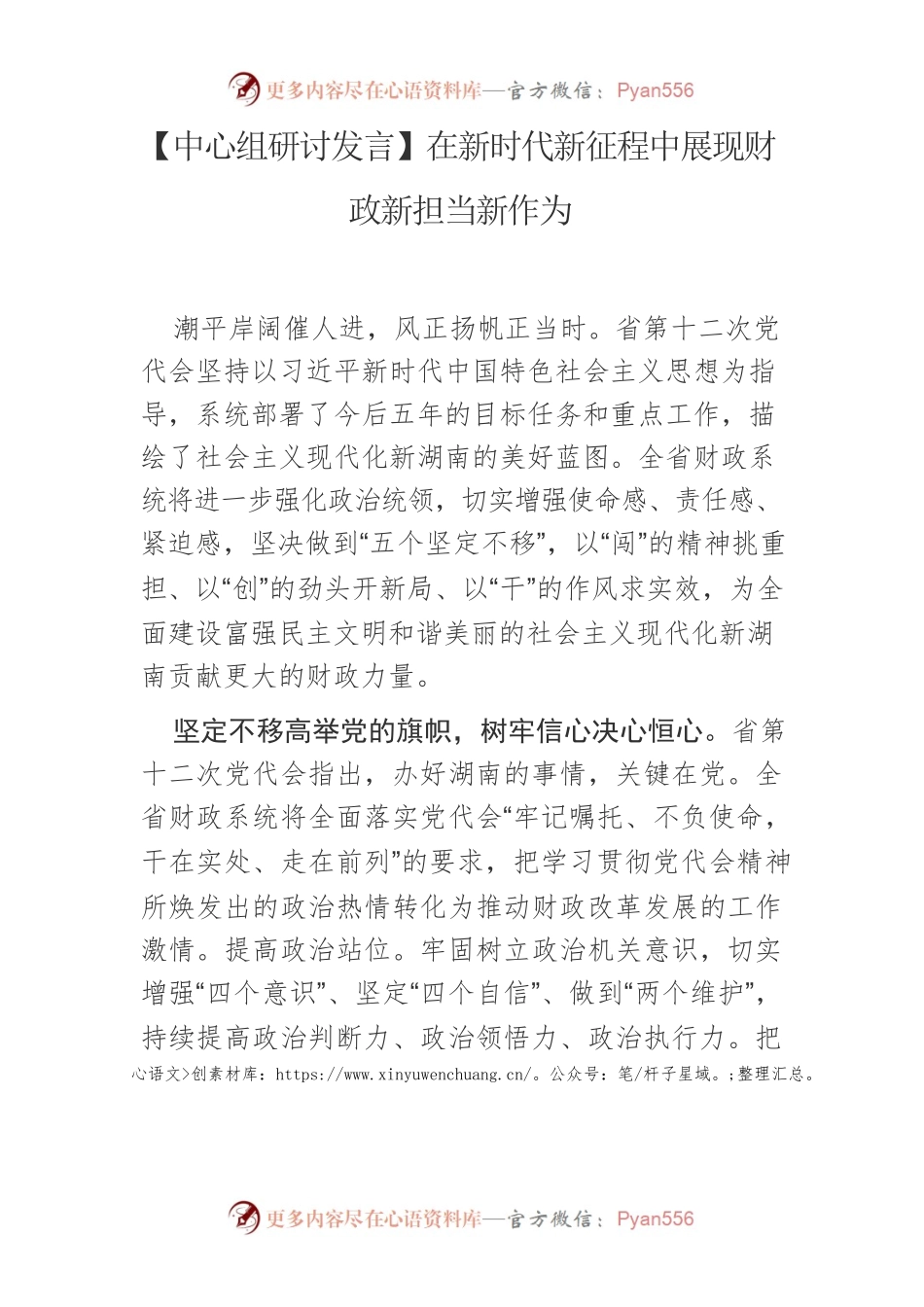 【中心组研讨发言】在新时代新征程中展现财政新担当新作为.docx_第1页
