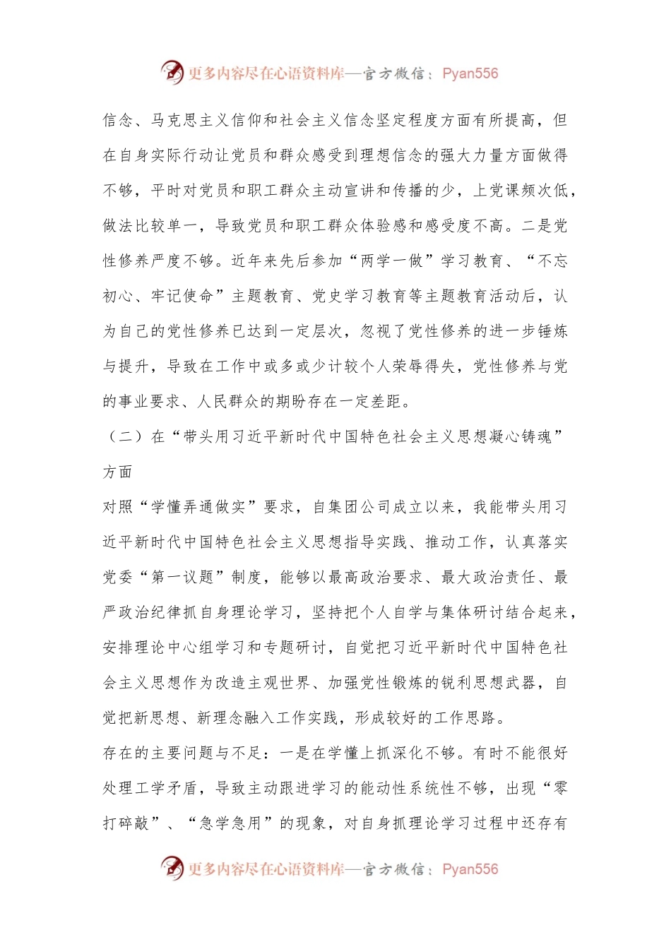 Xx集团领导班子2022年度民主生活会个人发言提纲.docx_第2页