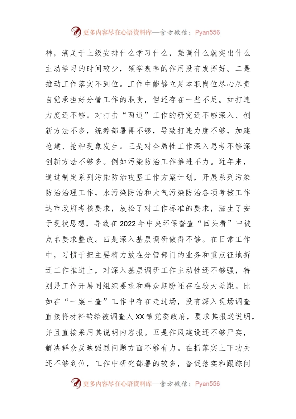 XX政法委书记落实市委巡察组反馈意见整改专题民主生活会发言提纲.docx_第2页