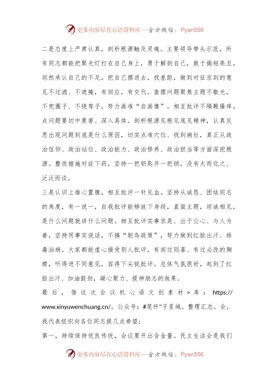 XX指导组在2022年民主生活会上的点评讲话提纲.docx_第2页