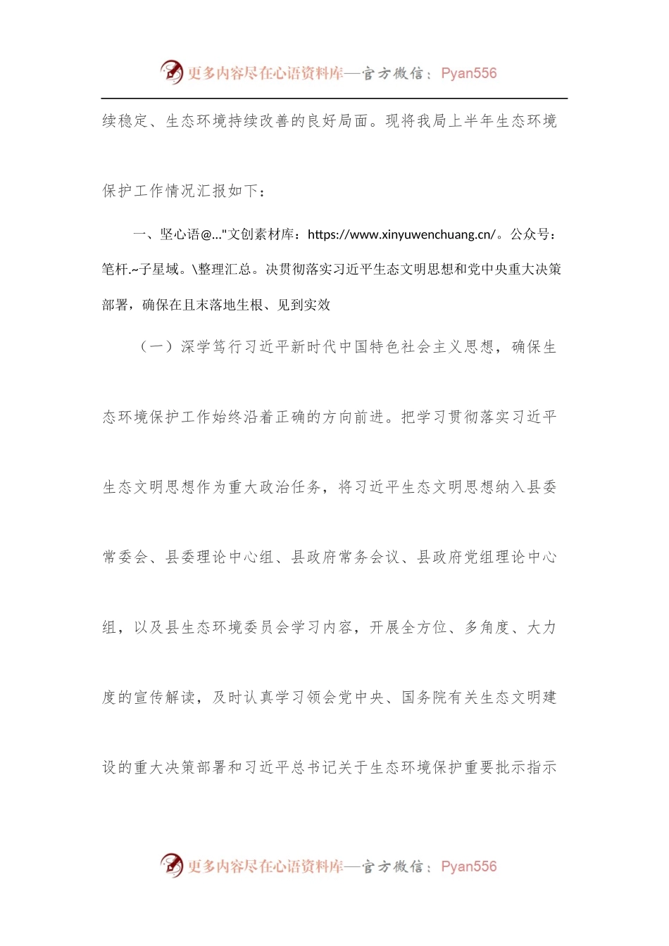 X生态环境局2022年上半年生态环境保护工作情况报告.docx_第2页