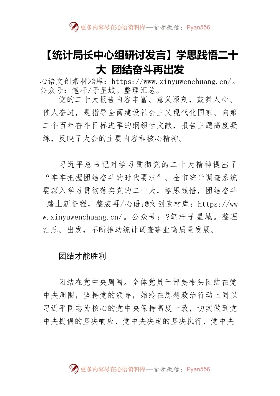 【统计局长中心组研讨发言】学思践悟二十大 团结奋斗再出发.docx_第1页