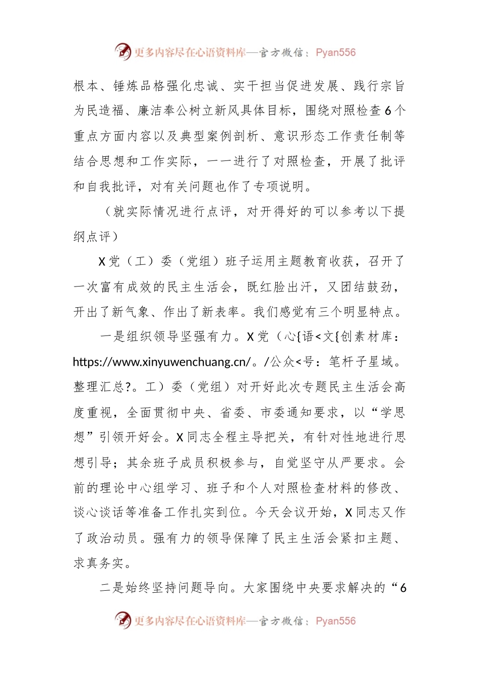 主题教育专题民主生活会点评讲话稿（参考稿）.docx_第2页