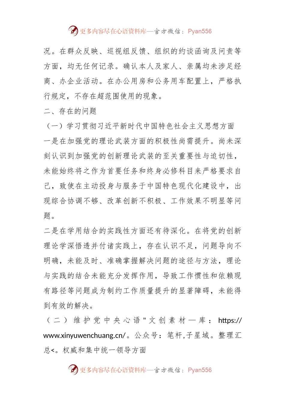 专题民主生活会班子对照检查材料.docx_第2页