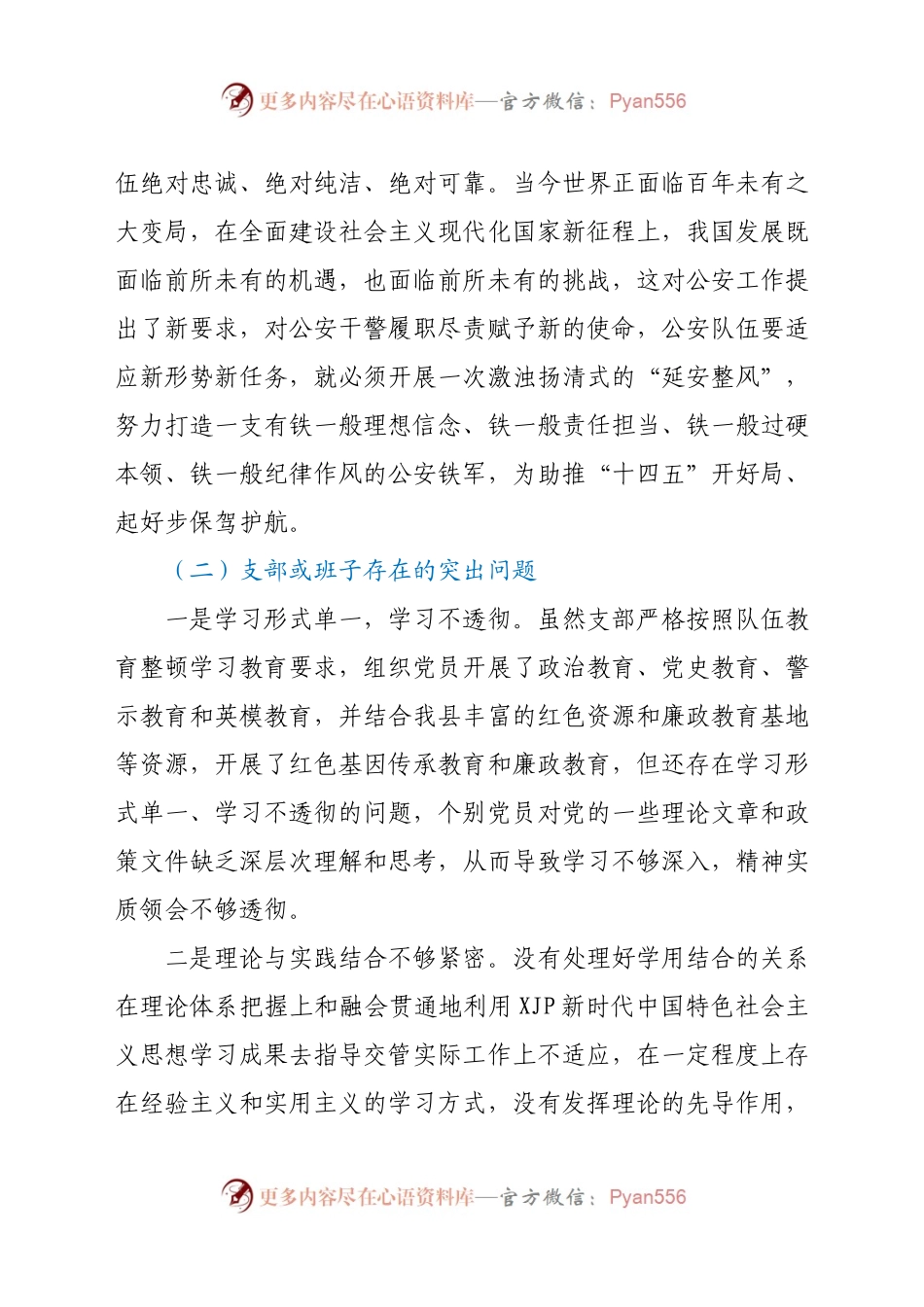 交警大队队伍教育整顿专题组织生活会对照检查材料.docx_第2页