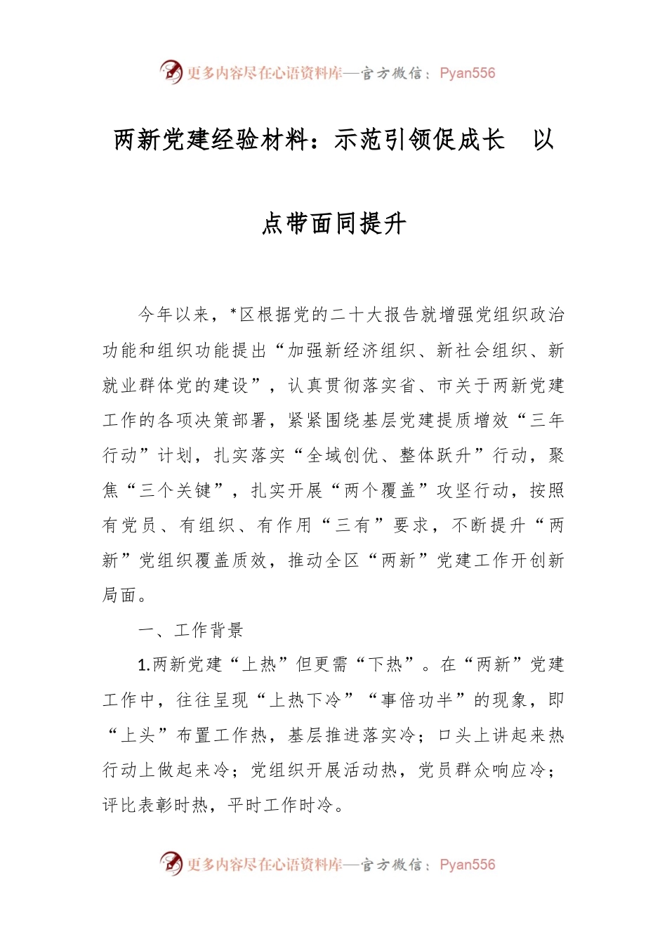 两新党建经验材料：示范引领促成长  以点带面同提升.docx_第1页