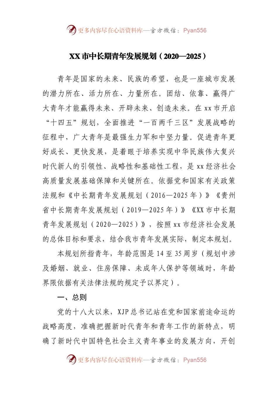 中长期青年发展规划.docx_第1页